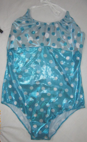 Pin up one piece bathing suit turquoise bubble foil