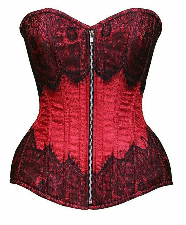 Plus Size Strapless Wine Brocade Corset with Black Eyelash Lace Plus Size Strapless Wine Brocade Corset with Black Eyelash Lace