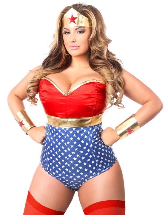 Plus Size Wonder Woman Costume Satin Corset Romper Plus size Super
