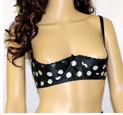 open satin shelf bra 1/4 cup Black / White Polka Dots open satin shelf bra 1/4 cup Black / White Polka Dots