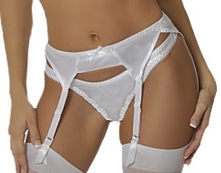 Empire Intimates 416X Plus size White Satin Garter belt EI416X-white