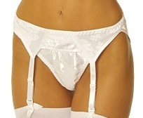 Empire Intimates 409 Sexy Jacquard Satin Garter belt White EI409-White