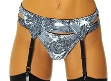 Empire Intimates 409 Sexy Jacquard Satin Garter belt blue ice ei409-blue-ice