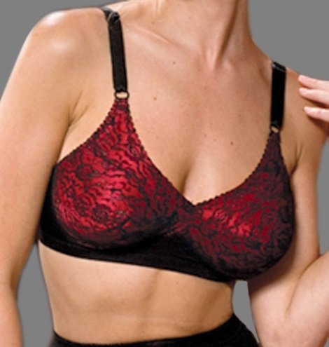 Rago 2191 Pin Up style satin and Lace Bra Red Black RA-2191-red-black