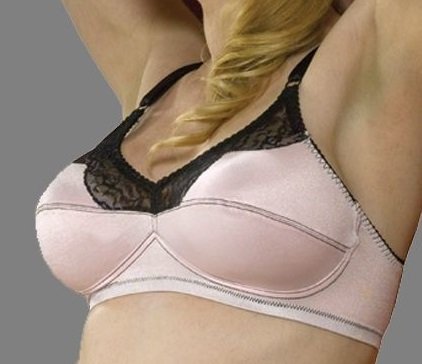 Rago 2190 Pin Up style satin Bra Pink Black R2190-pink