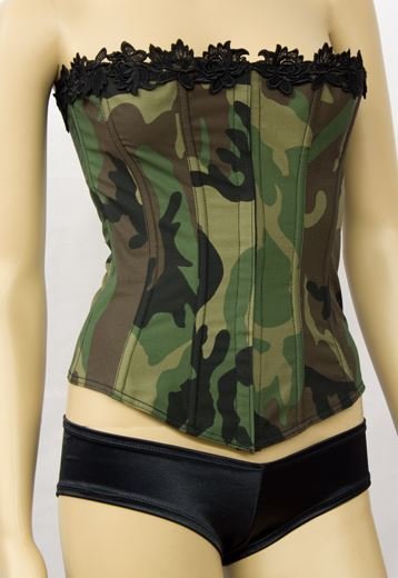 Empire Intimates 6764 Black camouflage strapless Edwardian corset EI-6764-Camouflage
