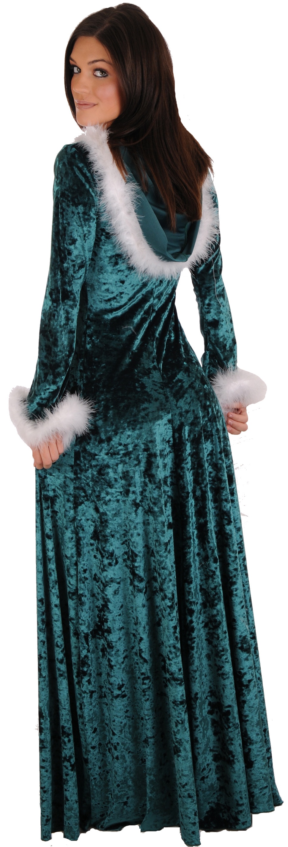 Hunter Green Velvet Robe back