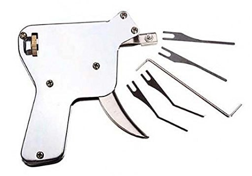 Stainless Steel Lock Pick Manual Unlock Gun Locksmith Tool Door Lock Opener Kit