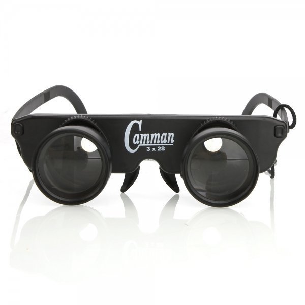 3x28mm Binocular Fishing Glasses Style Transparent Lens 60m/1000m View Black BC89005712TM