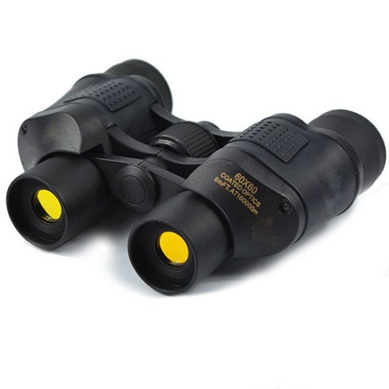 60X60 HD 3000M Observation Optical Green Film Binoculars - Black
