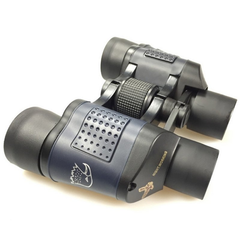 60X60 HD 3000M Observation Optical Green Film Binoculars - Black