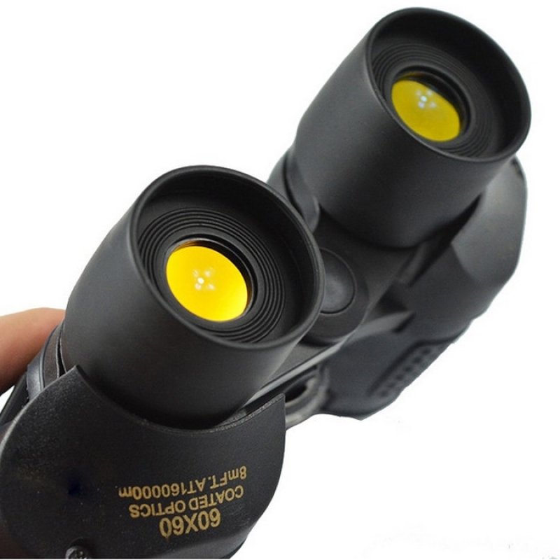 60X60 HD 3000M Observation Optical Green Film Binoculars - Black