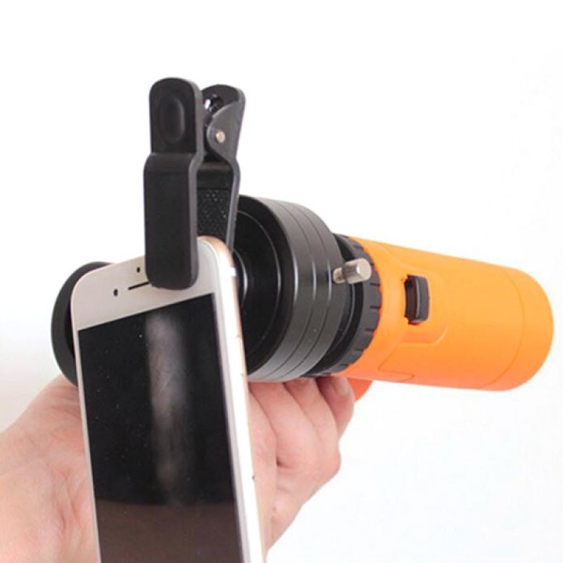 43.5mm Telescope Adapter Cellphone Lens Monocular Binoculars Mount w/ Clip Dia