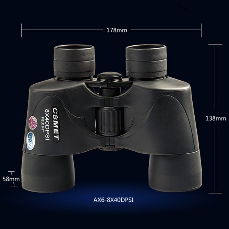 HD 8 x 40 Wide Angle Powerful Zoom Long Range Folding Binoculars Telescope Black