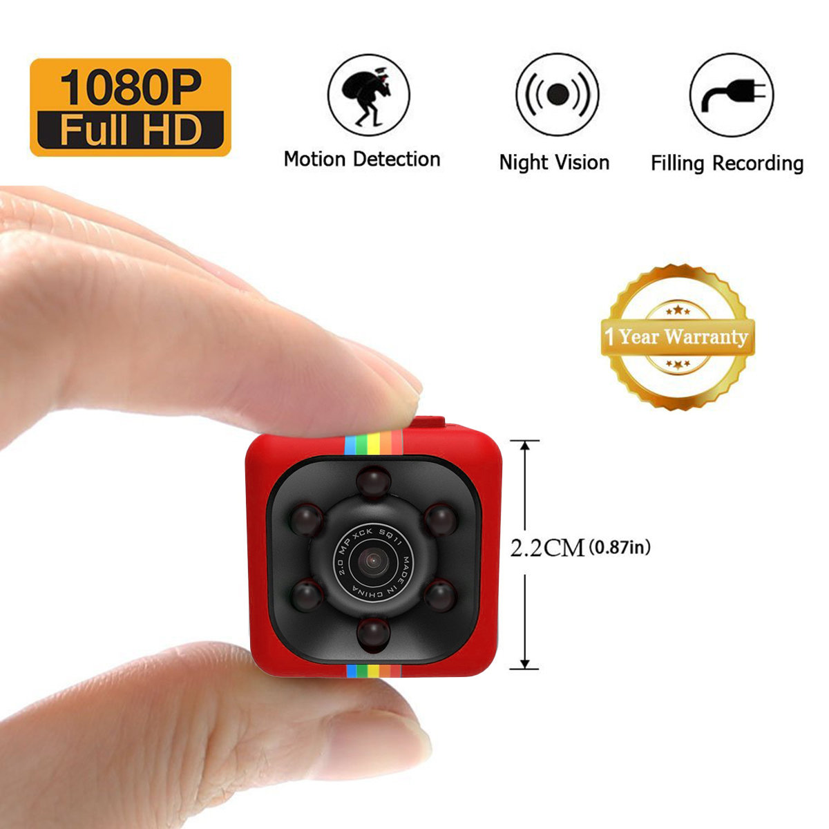 SQ11 Full HD 1080P Mini DV DVR SPY Camera Dash Cam IR Night Vision Red