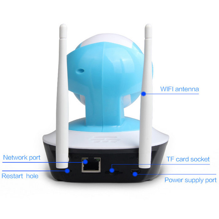 960P HD 1MP WIFI Indoor Surveillance IP Night Vision Camera w/ US Plug