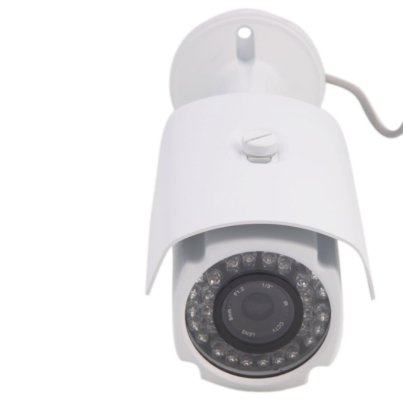 1/3" CCD 420TVL 36-IR LED 8mm Lens Waterproof Surveillance Camera White