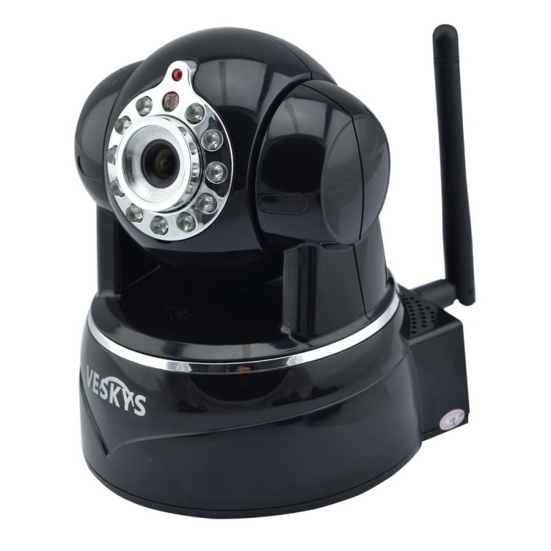 VESKYS N620W 720P HD Surveillance Wireless Network IP Camera with TF Slot/Two-way Audio Black