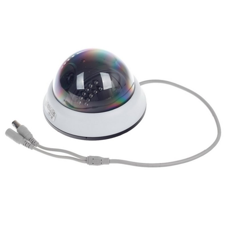 1/3" CMOS 600TVL Surveillance Dome Camera with 22-IR LED White + Black Paisan PS-3428CK