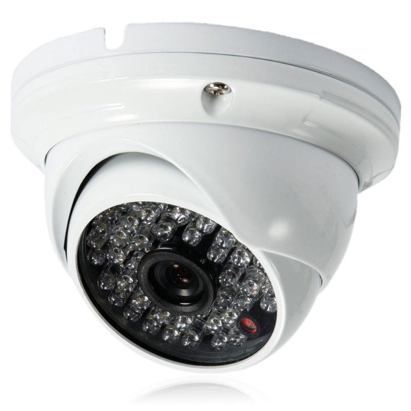 1/4" CMOS 48LED 1000TVL NTSC 3.6mm Large Metal Round Plate Surveillance Dome Camera White TM21006033