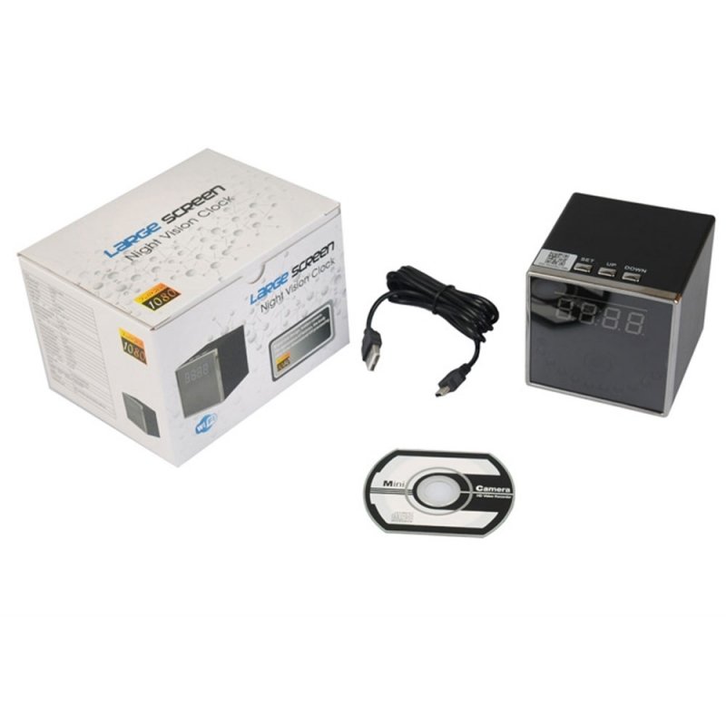 T18 1080P HD Wi-Fi Speaker Clock Hidden Camera US Standard Plug Black