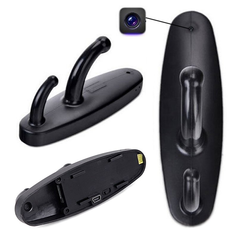 Mini Motion Detection Clothes Hook Hidden Camera DV DVR Black