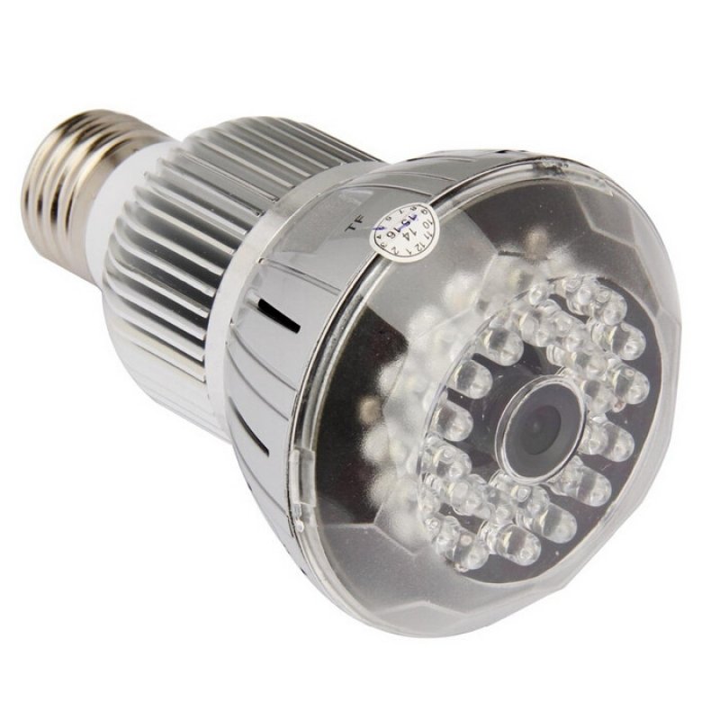 1080P 360°Panoramic WIFI Light Bulb Camera with IR Night Vision Silver TM86030243