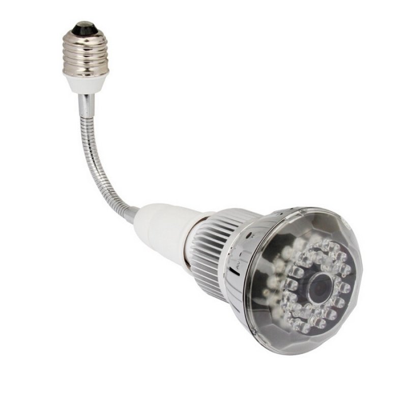 1080P 360°Panoramic WIFI Light Bulb Camera with IR Night Vision Silver