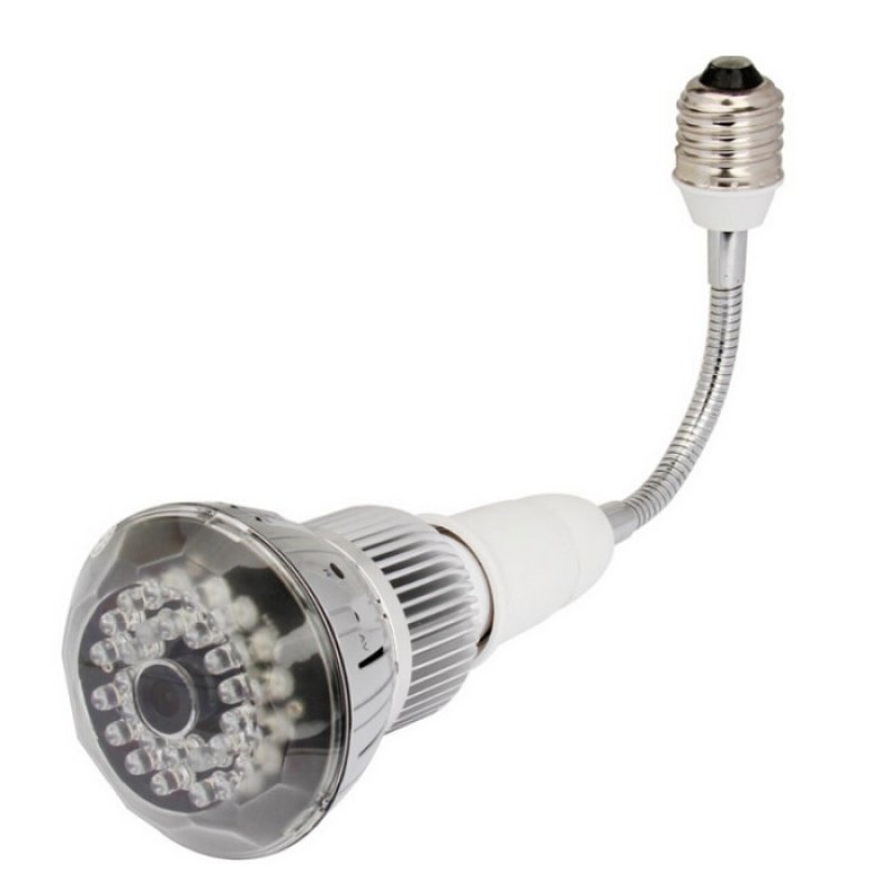 1080P 360°Panoramic WIFI Light Bulb Camera with IR Night Vision Silver