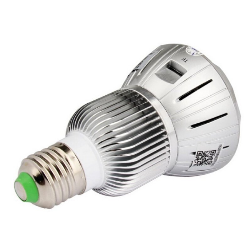 1080P 360°Panoramic WIFI Light Bulb Camera with IR Night Vision Silver