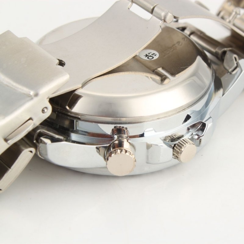 8GB HD Steel Belt Watch Camera Silver