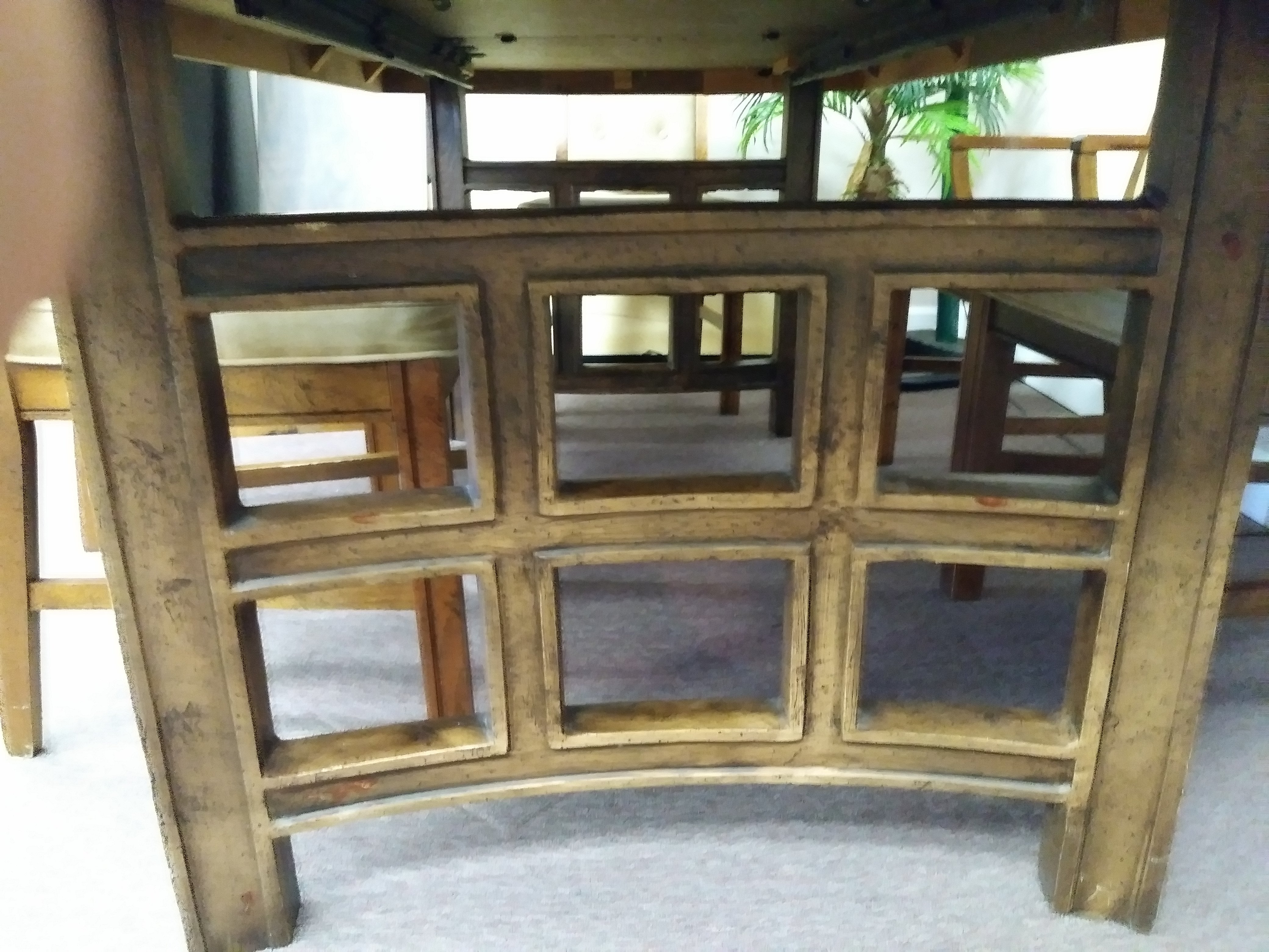 8 Foot 5 1/2" Long Wooden Dining Room Table With Removable Leaves
