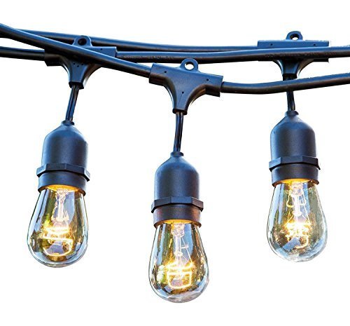 48 Ft Weatherproof Outdoor String Lights 15 Hanging Sockets Weatherproof Outdoor String Lights