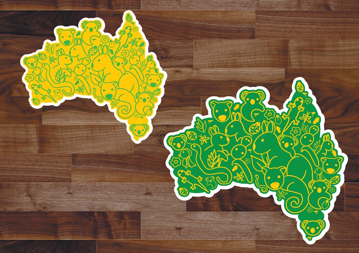 Animals of Australia Green and Gold Stickers Animals of Australia Green and Gold Stickers