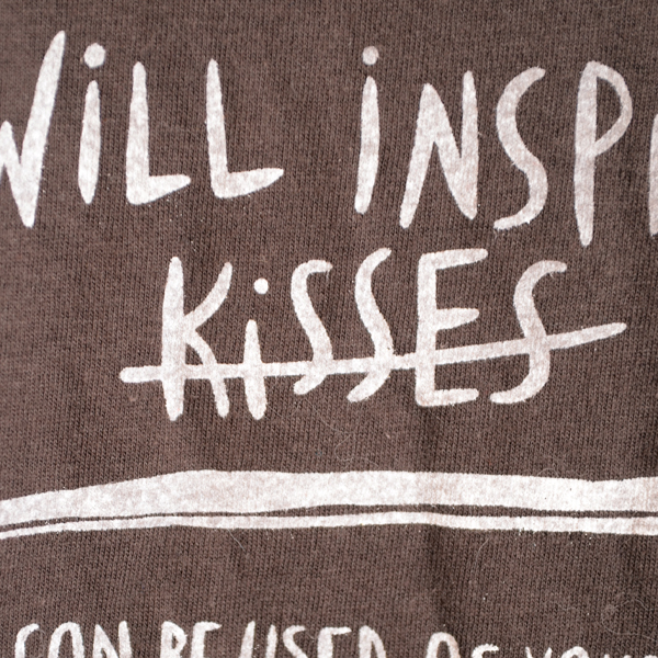 "Will inspire for food" shirt Guys, brown
