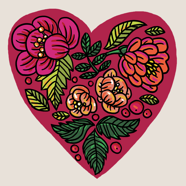 Flowery heart tattoo, set of 3! 00570