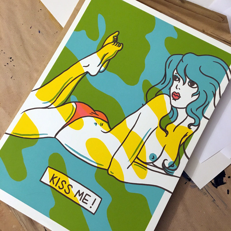 "Kiss Me!" Screen Print limited edition