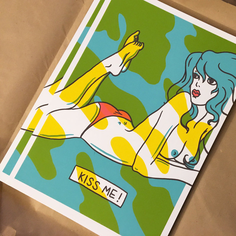 "Kiss Me!" Screen Print limited edition
