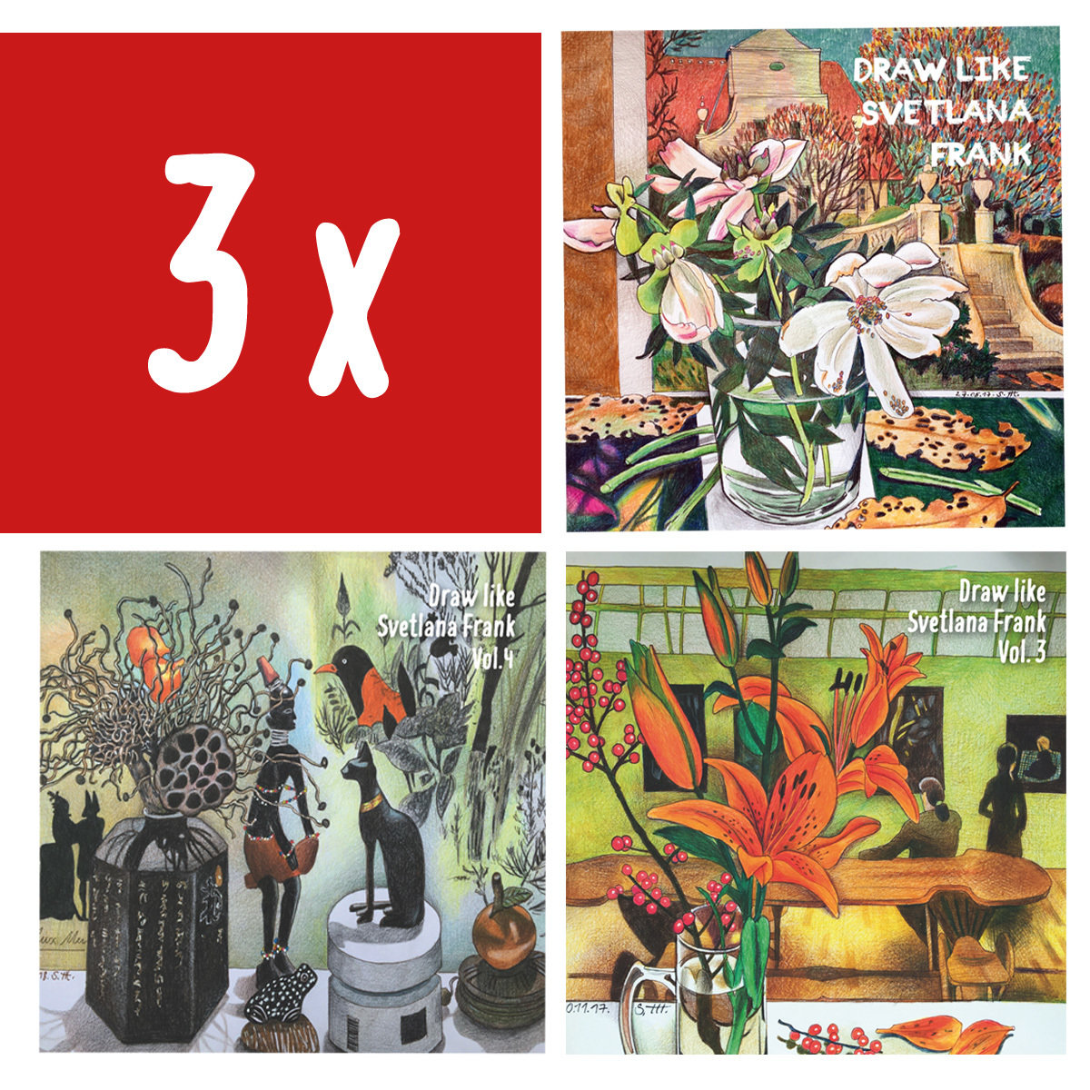 Drawing Like Svetlana Frank - SET OF 3! 00805