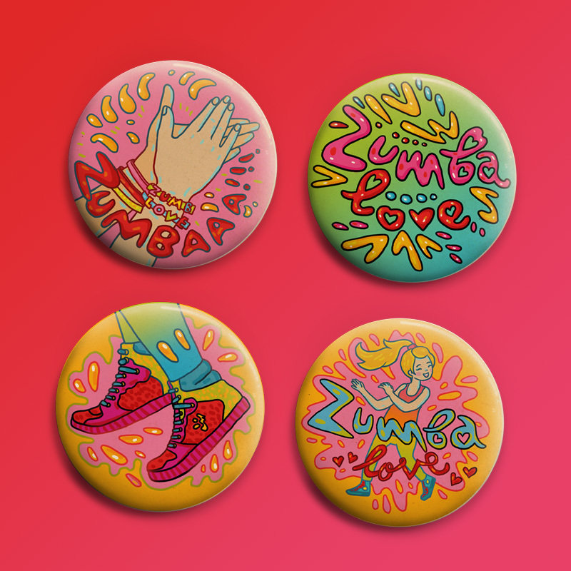 I Love Zumba - 4 BUttons! 00819
