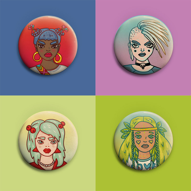 BRLN GRLS Buttons