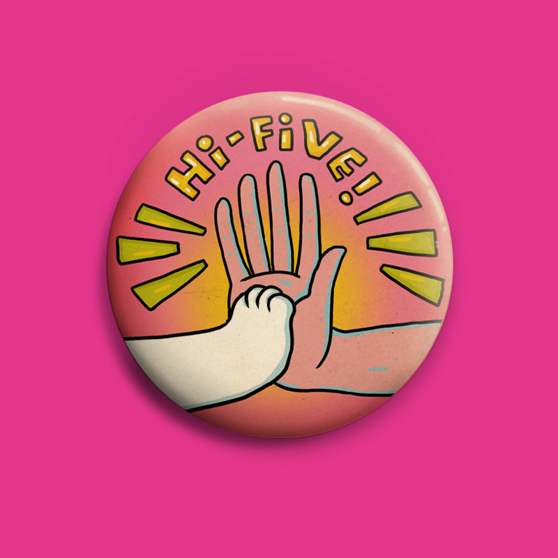 Hi Five! Button 50mm 00825