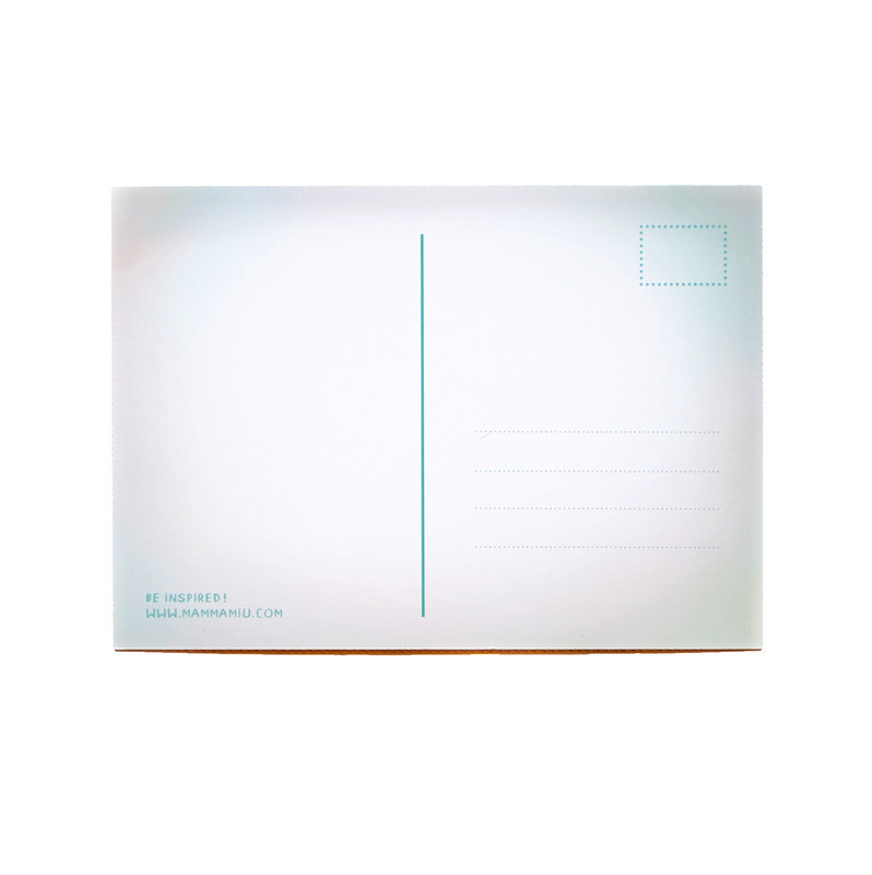 Be inspired postcard by Miu Mau