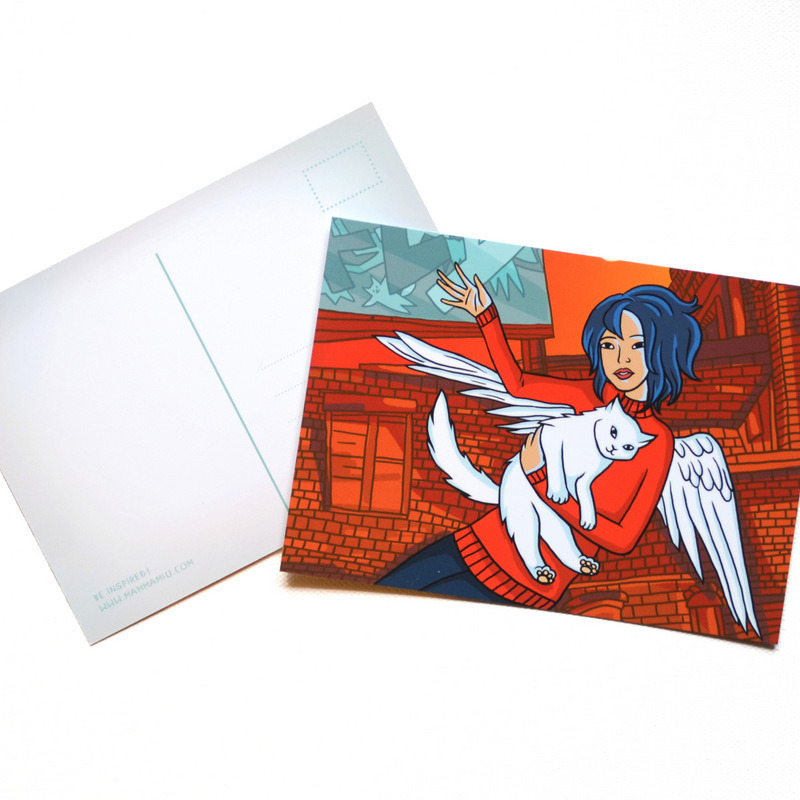 Be inspired postcard by Miu Mau