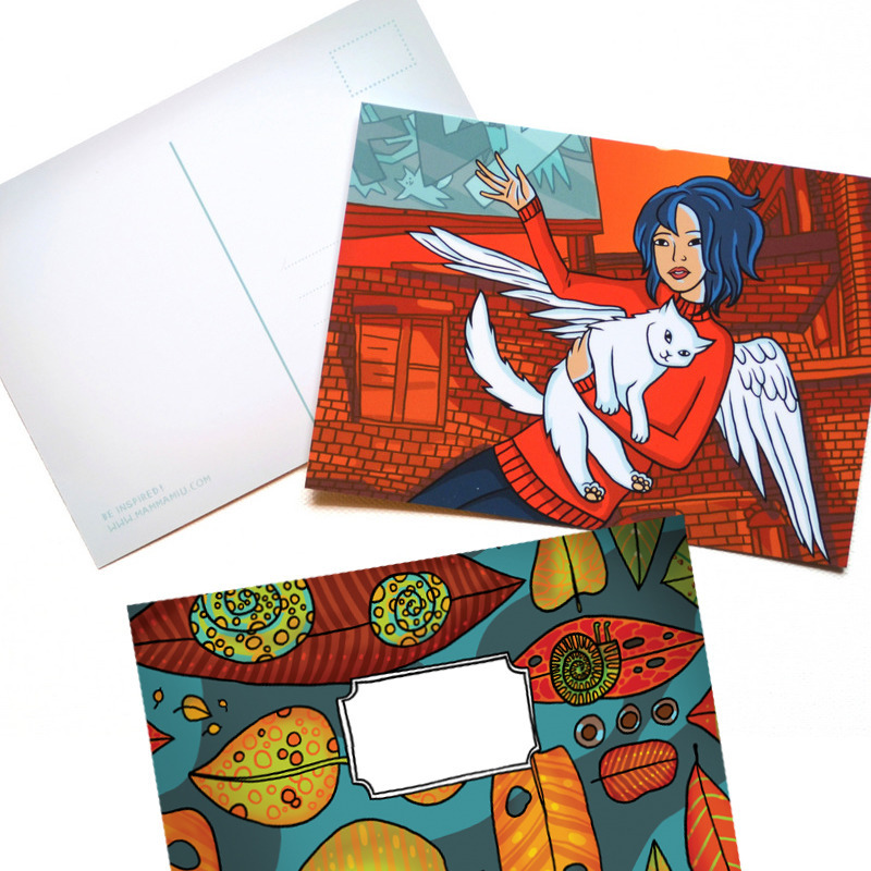 Be inspired postcard by Miu Mau