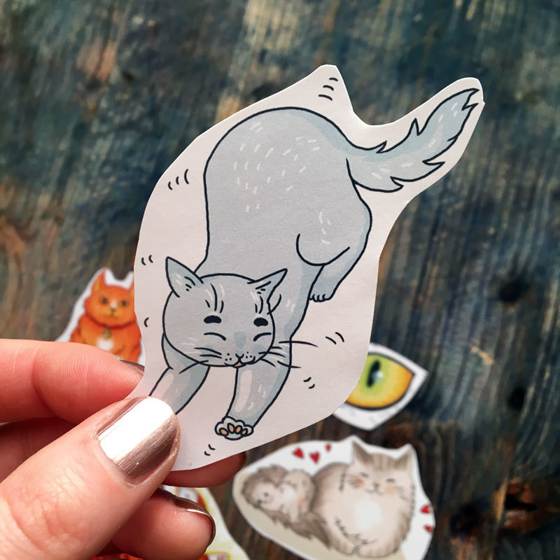Cat Stickers set of 8
