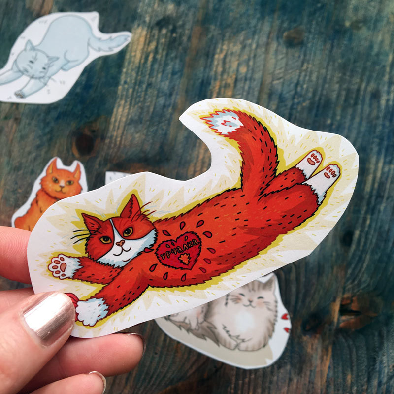 Cat Stickers set of 8