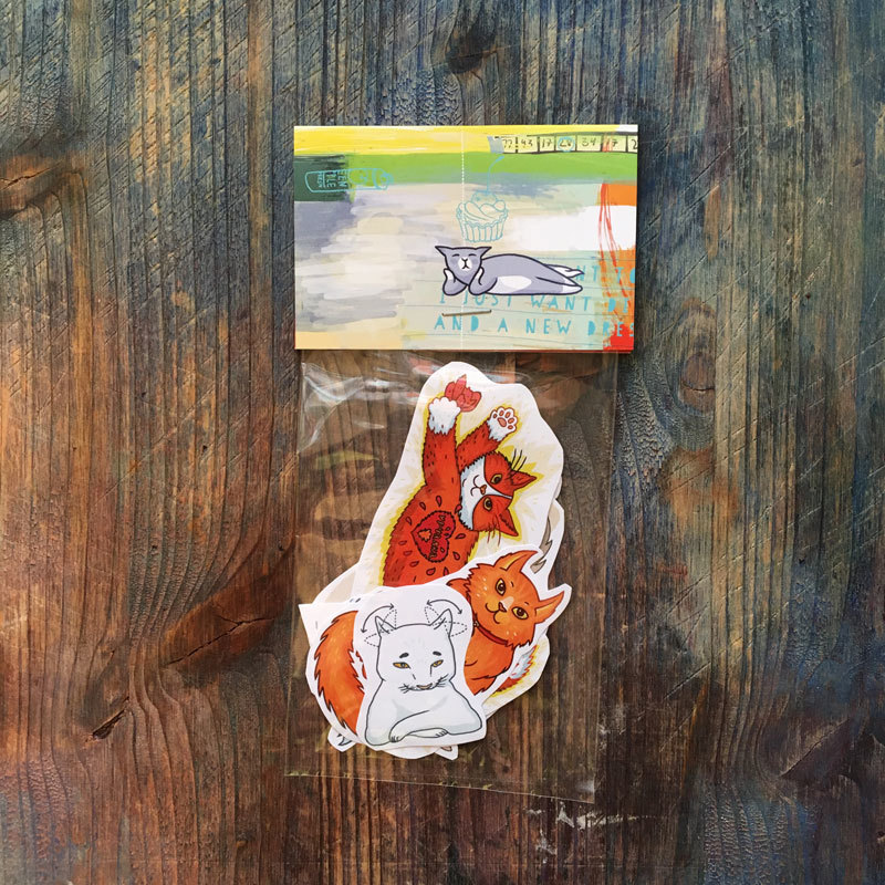 Cat Stickers set of 8