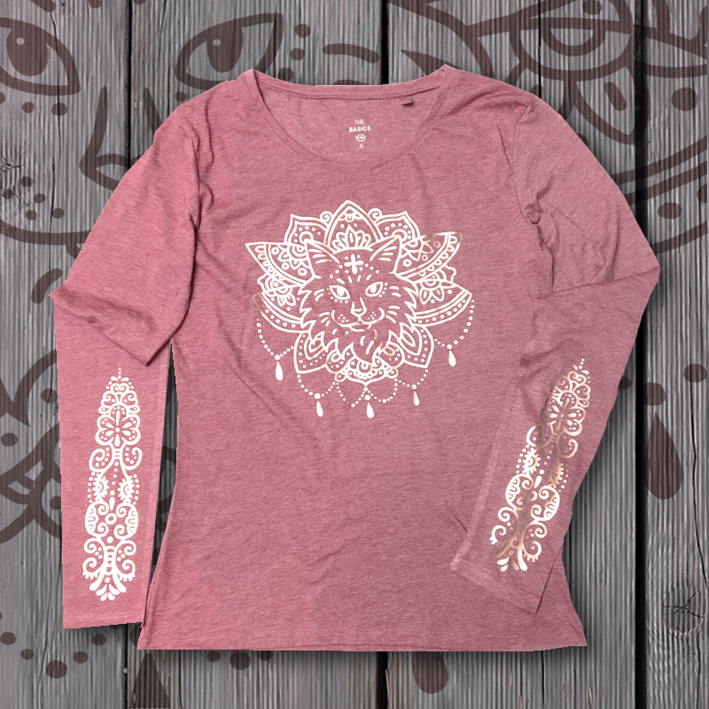 Shirt "Purrvana" Light Rose + Gold 01079