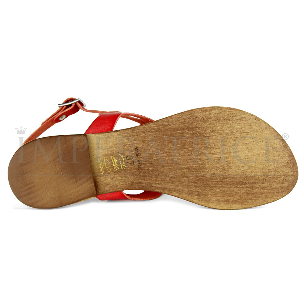 Moda Piukxz En de Cuero Vera Positano Sandalias Coral 1JKlFc